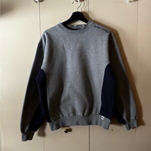 Russell Athletic Men's Gray and Black Crewneck Sweater